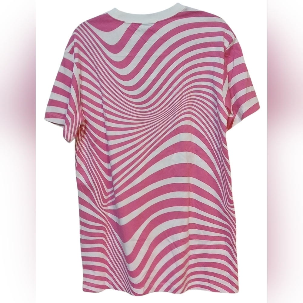 Nike - NWT, Pink & White Short Sleeve Dress W/Geometric Print, Emmroidered Logo, - Picture 8 of 12